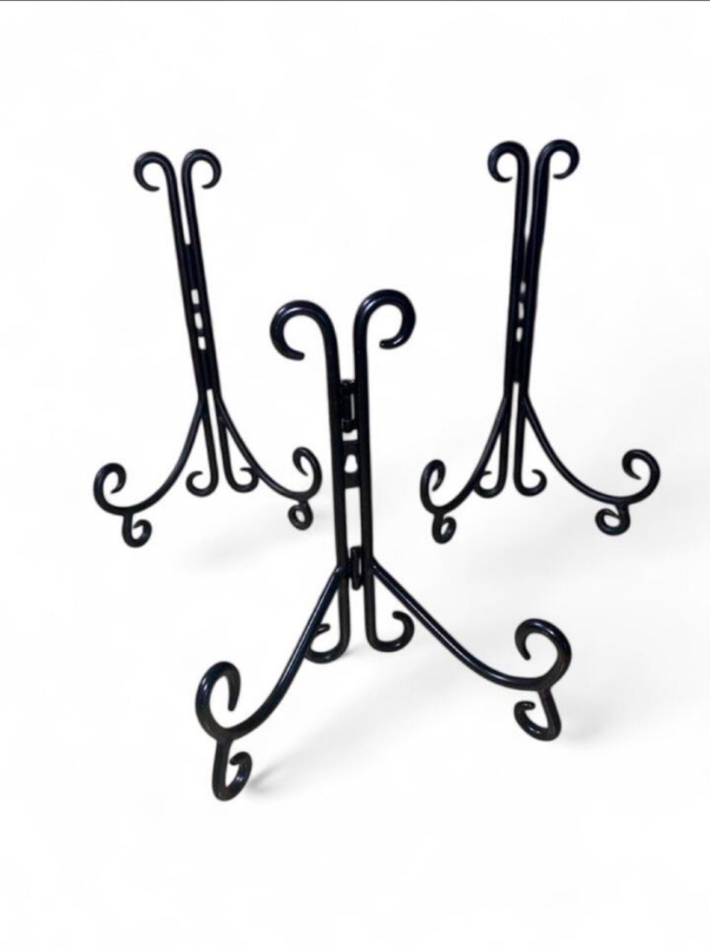 Decorative Black Metal Display Easel Stand - Set of 3